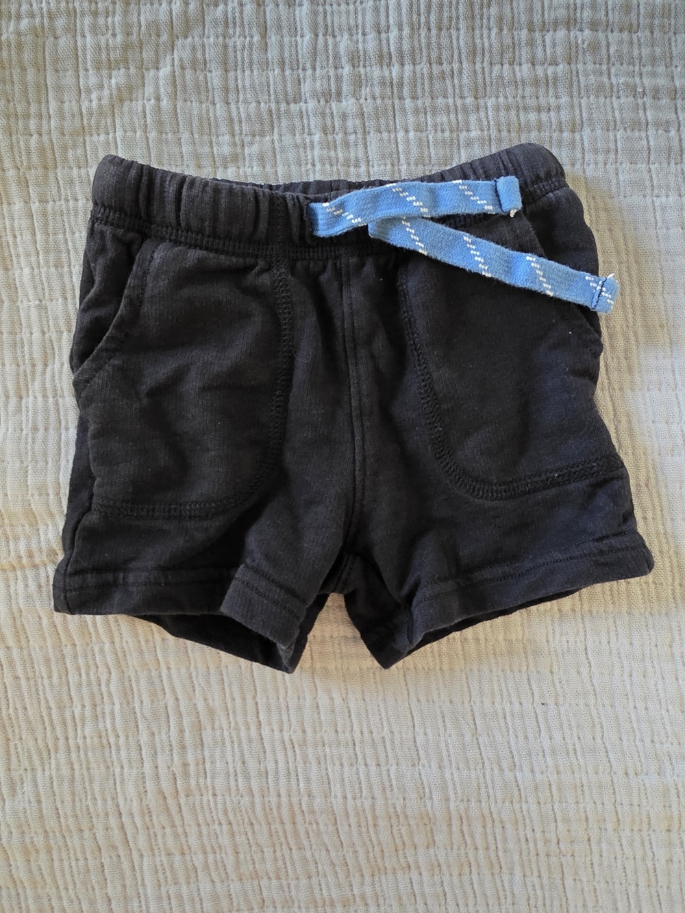 Carter's Black Shorts with Blue Drawstring